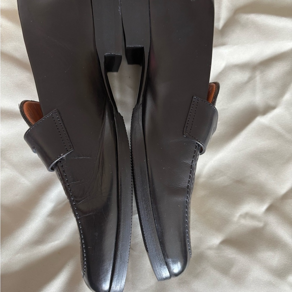 Men's Black Leather Loafers - Picture 2 of 4